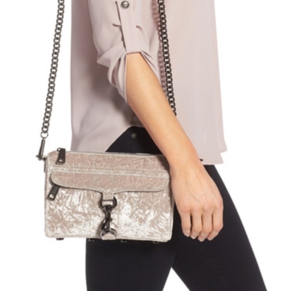Rebecca Minkoff Velvet Mini Mac Crossbody in Putty - Picture 6 of 7